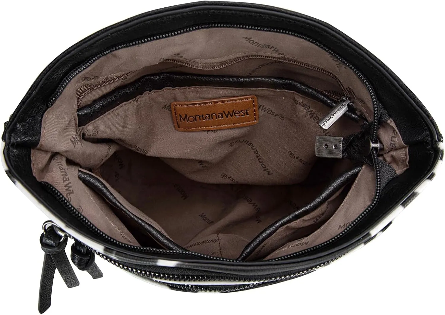 Montana West Multi Zip Pocket Large Crossbody Bag With Guitar Strap