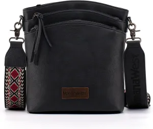 Montana West Multi Zip Pocket Large Crossbody Bag With Guitar Strap