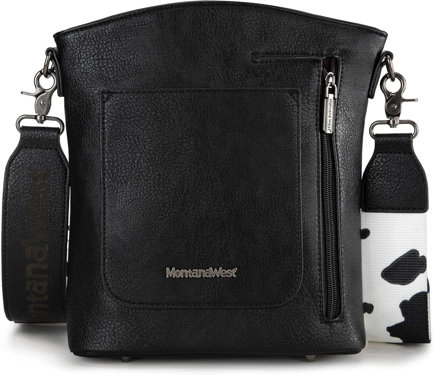 Montana West Multi Zip Pocket Large Crossbody Bag With Guitar Strap