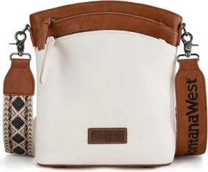 Montana West Multi Zip Pocket Large Crossbody Bag With Guitar Strap