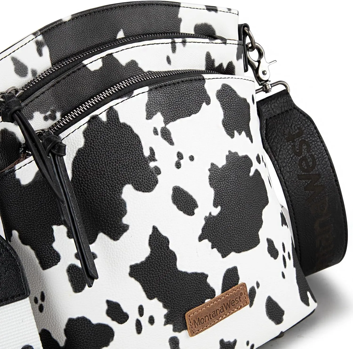 Montana West Multi Zip Pocket Large Crossbody Bag With Guitar Strap