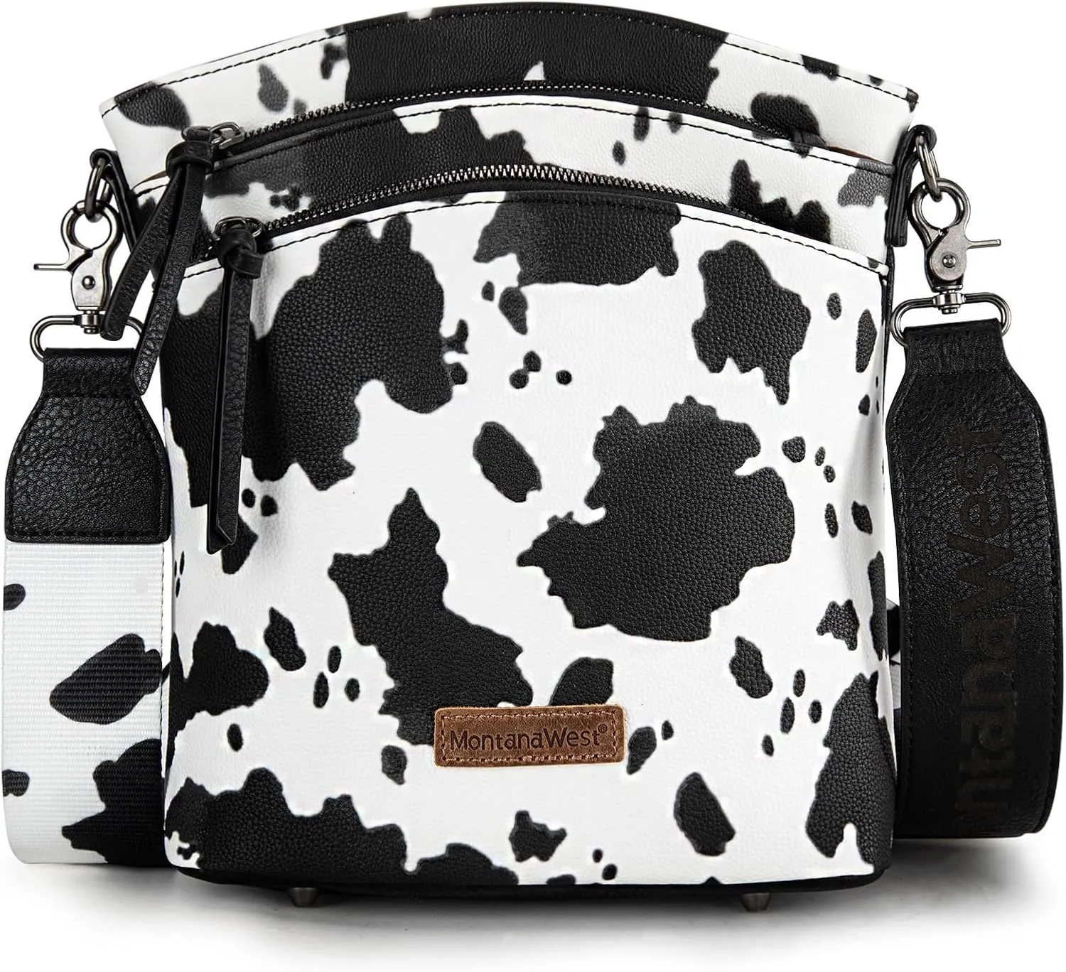 Montana West Multi Zip Pocket Large Crossbody Bag With Guitar Strap