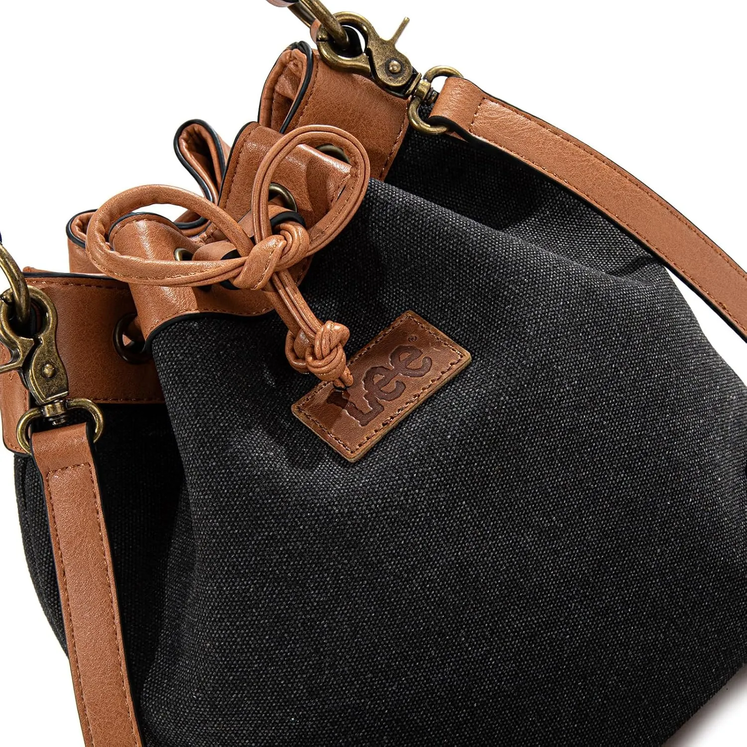 Montana West X Lee Bucket Bag for Women Drawstring Hobo Crossbody Bag with Detachable Straps