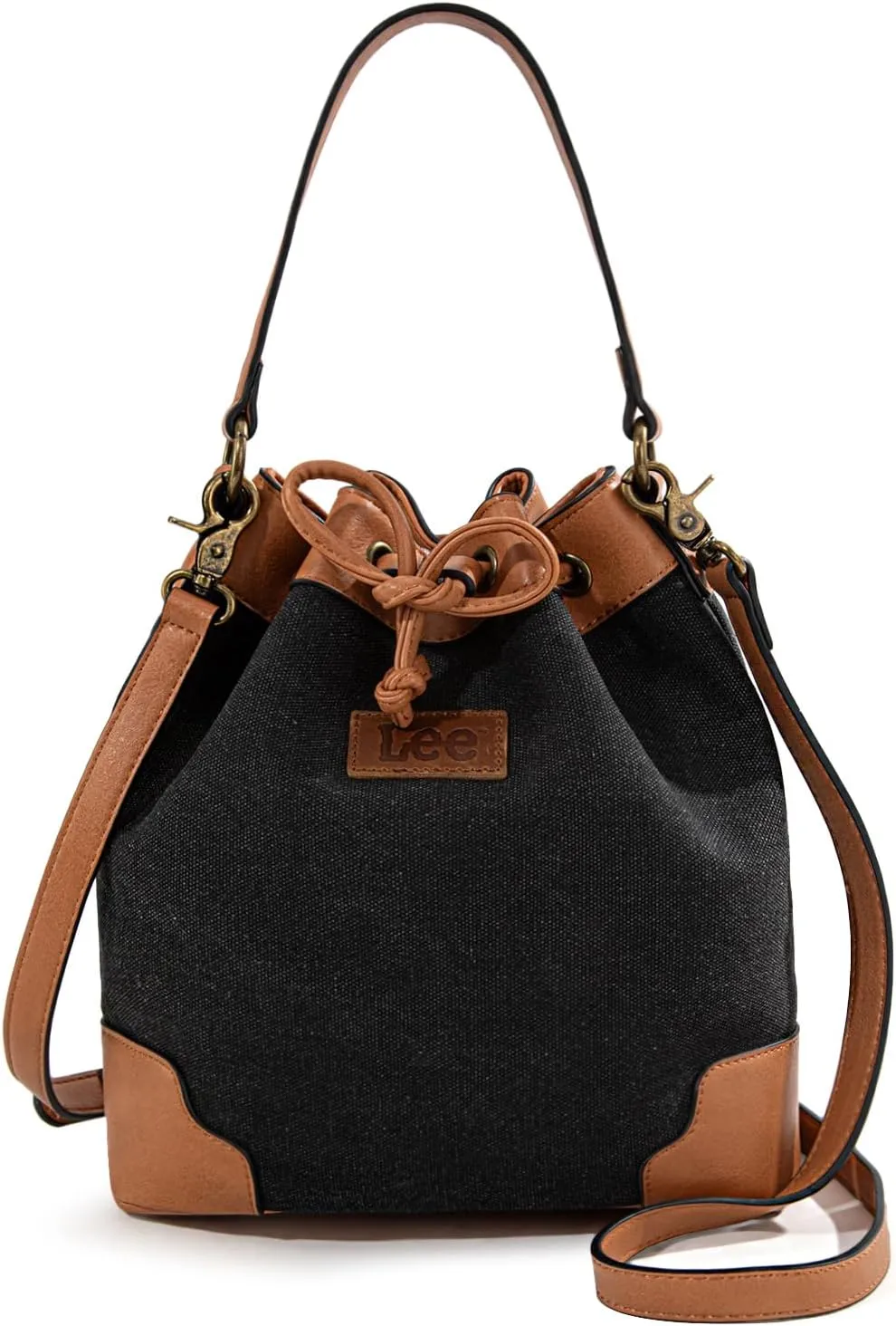 Montana West X Lee Bucket Bag for Women Drawstring Hobo Crossbody Bag with Detachable Straps