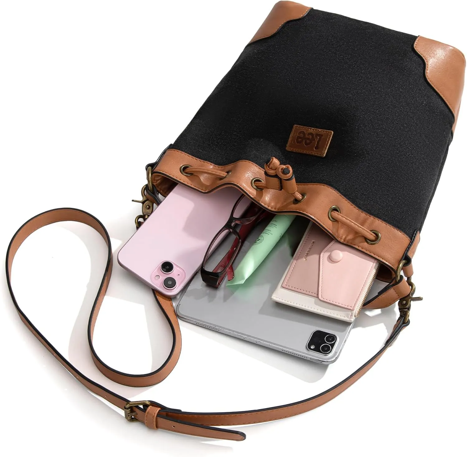 Montana West X Lee Bucket Bag for Women Drawstring Hobo Crossbody Bag with Detachable Straps