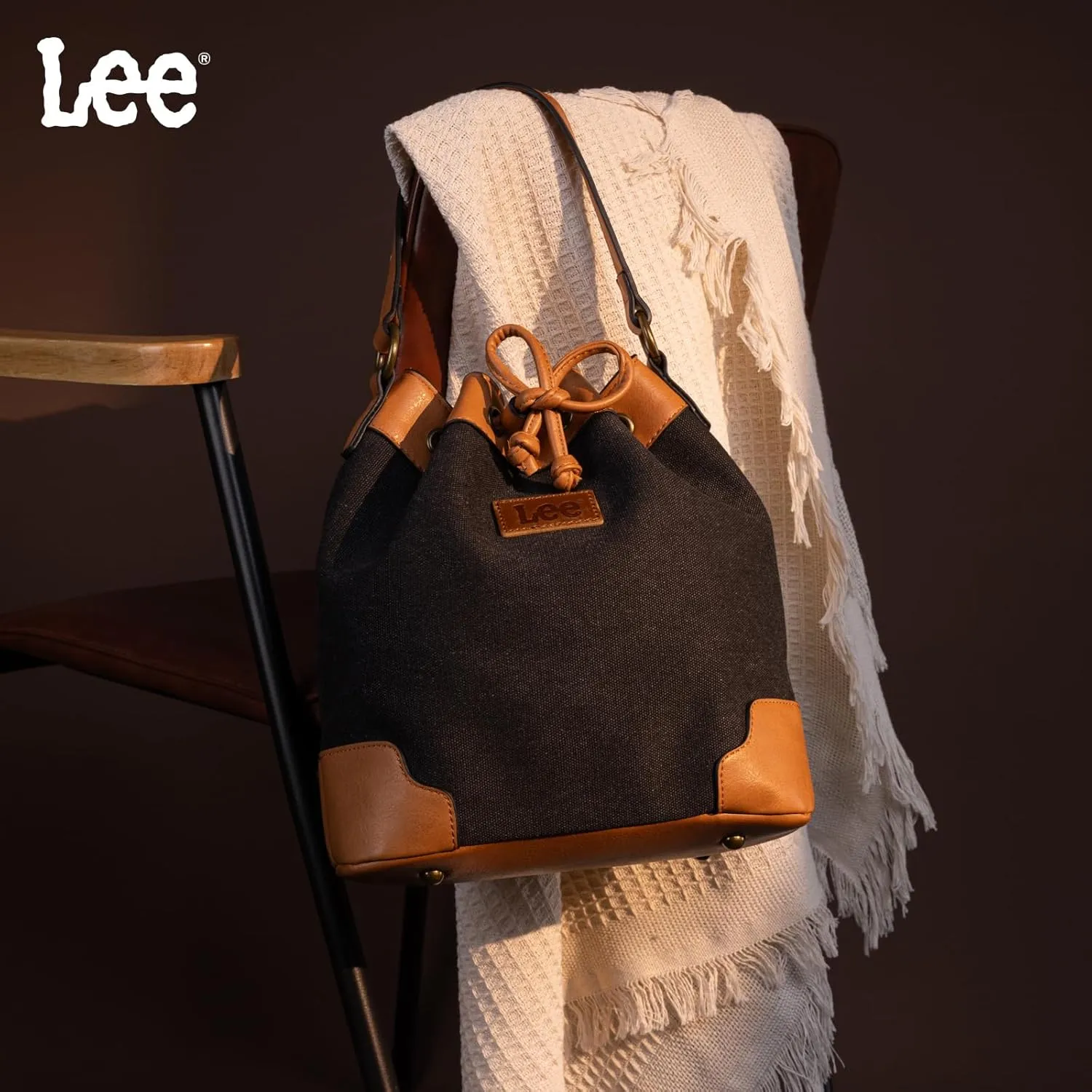 Montana West X Lee Bucket Bag for Women Drawstring Hobo Crossbody Bag with Detachable Straps
