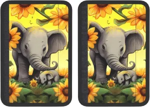 Mother and Baby Elephant Sunflowers Car Seat Belt Pad 2 Pack Universal Fit Seatbelt Cover Soft and Comfortable Backpack Shoulder Pad Adjustable Neck Cushion Protector Harness Pad for Car Bag