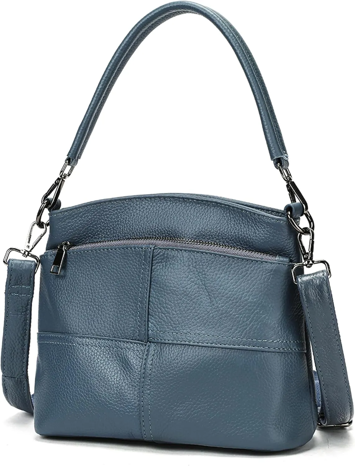Multifunctional Leather Shoulder Bag Large Capacity Ladies Handbag Mom Bag with 2 Shoulder Straps and Multiple Pockets