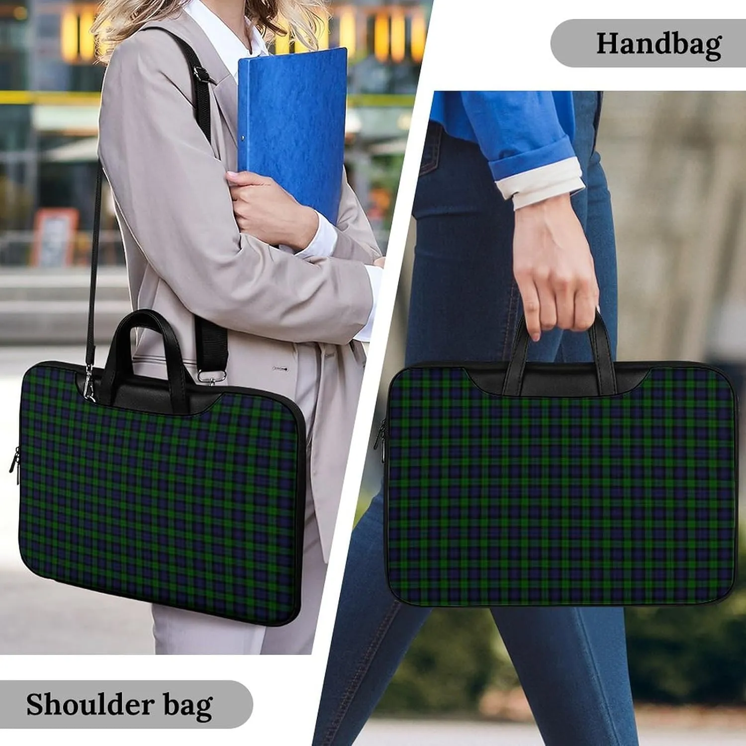 Murray Tartan Handheld Single Shoulder Crossbody Laptop Bag Unisex