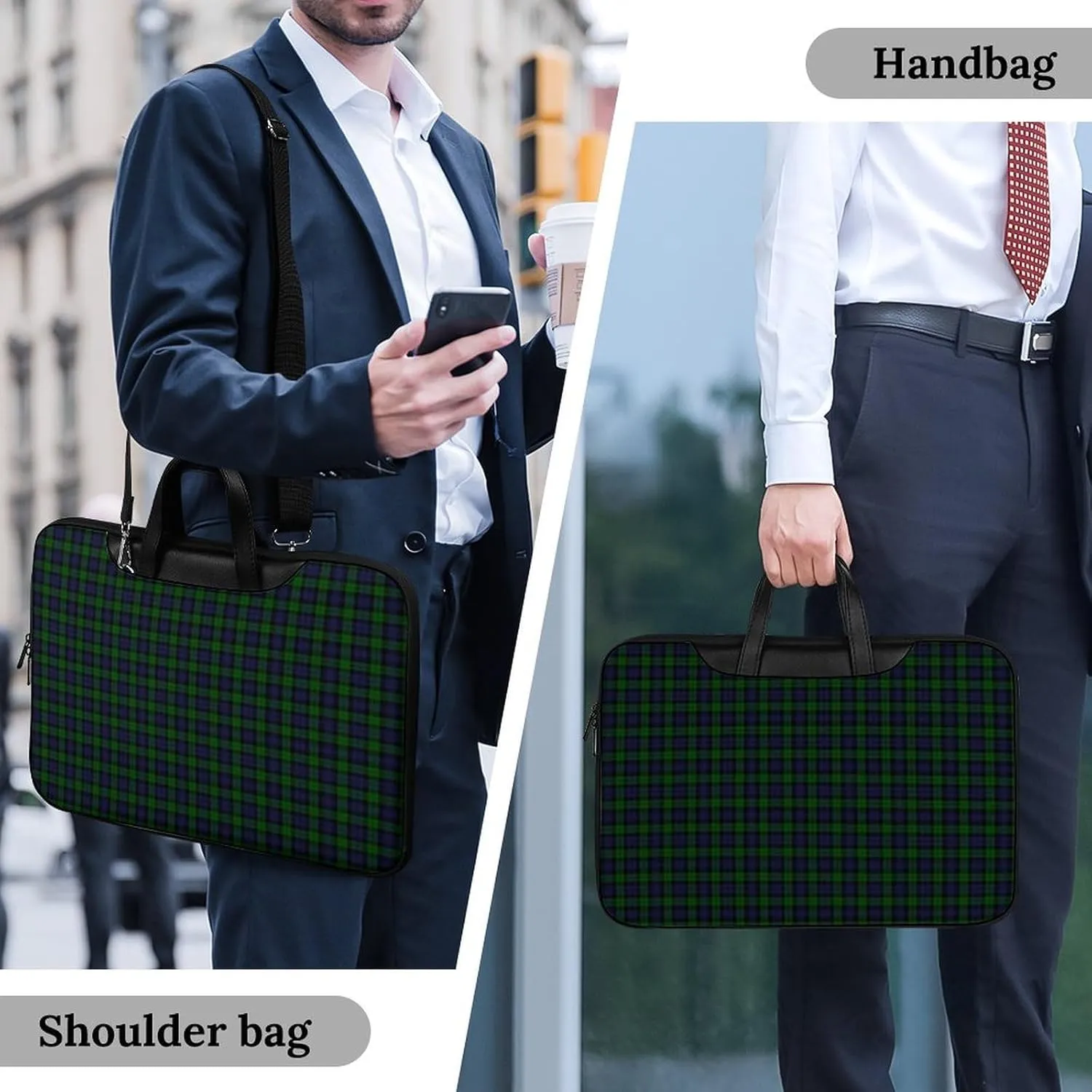 Murray Tartan Handheld Single Shoulder Crossbody Laptop Bag Unisex