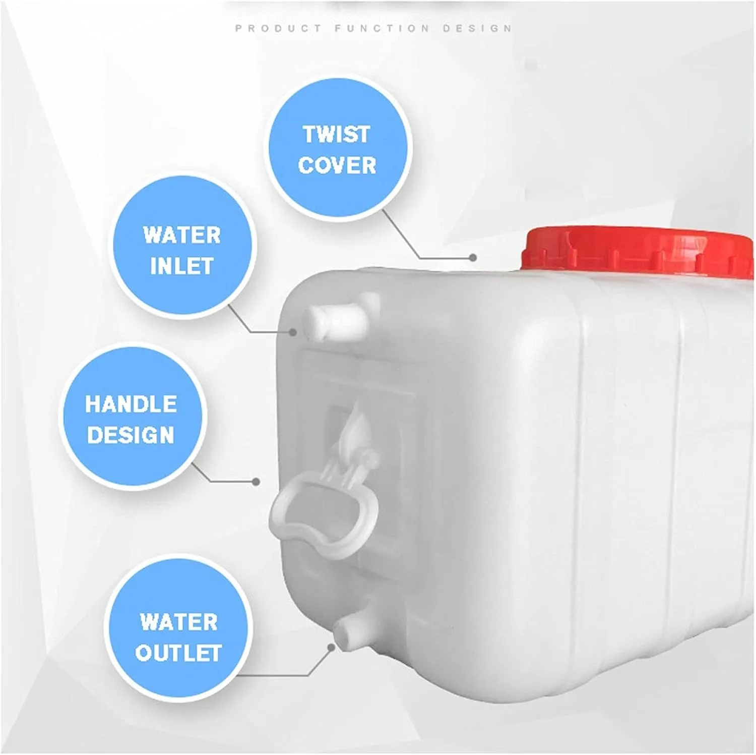 NAKAN Large Camping Water Containers with Tap Ultralight Portable Waterbucket Water Tank Emergency Cube Water Carrier for Home Camping Picnic BBQ Self-Driving Tour(Size:25L)