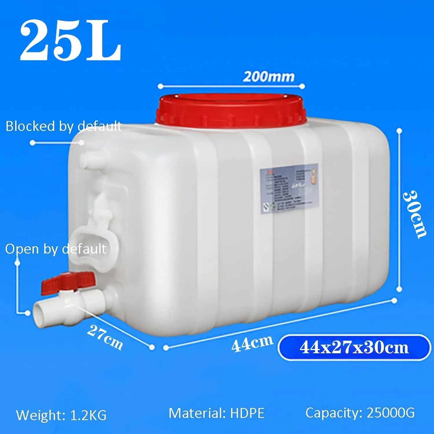 NAKAN Large Camping Water Containers with Tap Ultralight Portable Waterbucket Water Tank Emergency Cube Water Carrier for Home Camping Picnic BBQ Self-Driving Tour(Size:25L)
