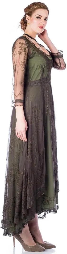 Nataya 40163 Women's Downton 1920s Vintage Style Wedding Party Dress in Emerald