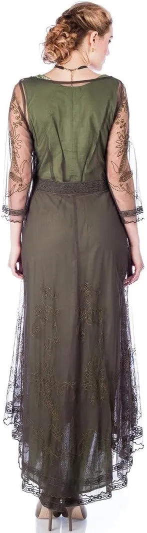 Nataya 40163 Women's Downton 1920s Vintage Style Wedding Party Dress in Emerald