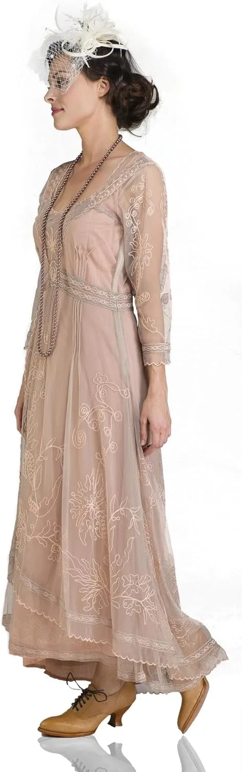Nataya 40163 Women's Downton 1920s Vintage Style Wedding Party Dress in Quartz
