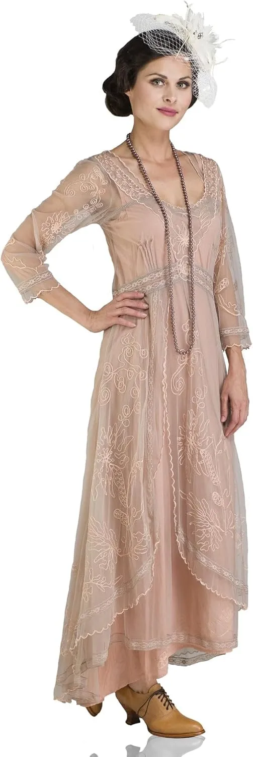 Nataya 40163 Women's Downton 1920s Vintage Style Wedding Party Dress in Quartz