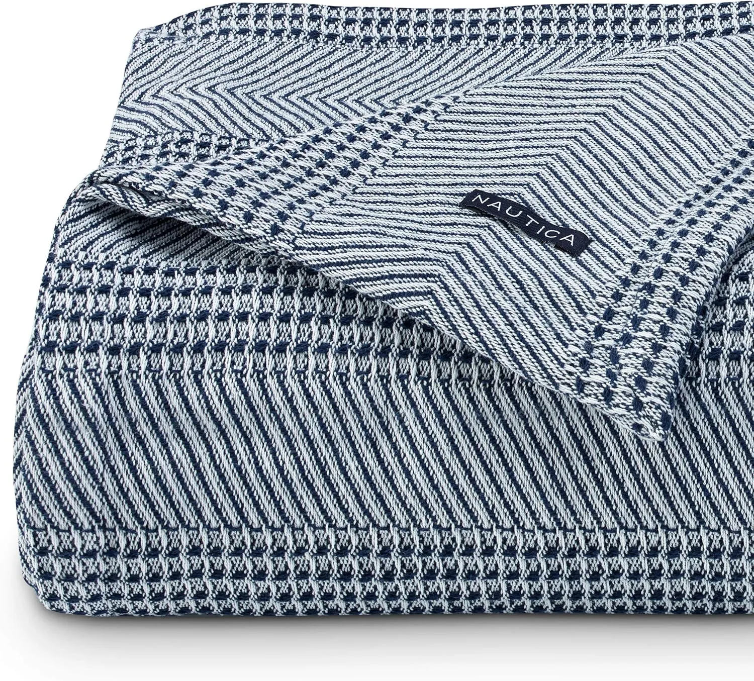 Nautica Blanket Soft Cotton Bedding, Medium Weight for All Seasons, Queen, Navy