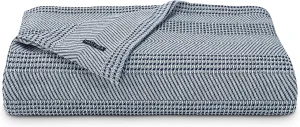 Nautica Blanket Soft Cotton Bedding, Medium Weight for All Seasons, Queen, Navy