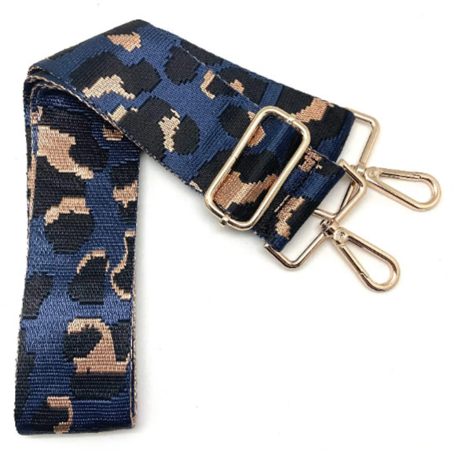 Navy Leopard Adjustable Strap