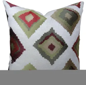 Neo-Classical Nostalgia Earth Native-Trail Throw Pillow 18x18 in - Handmade, Down Alternative Polyfill, 100% Linen, Double-Sided