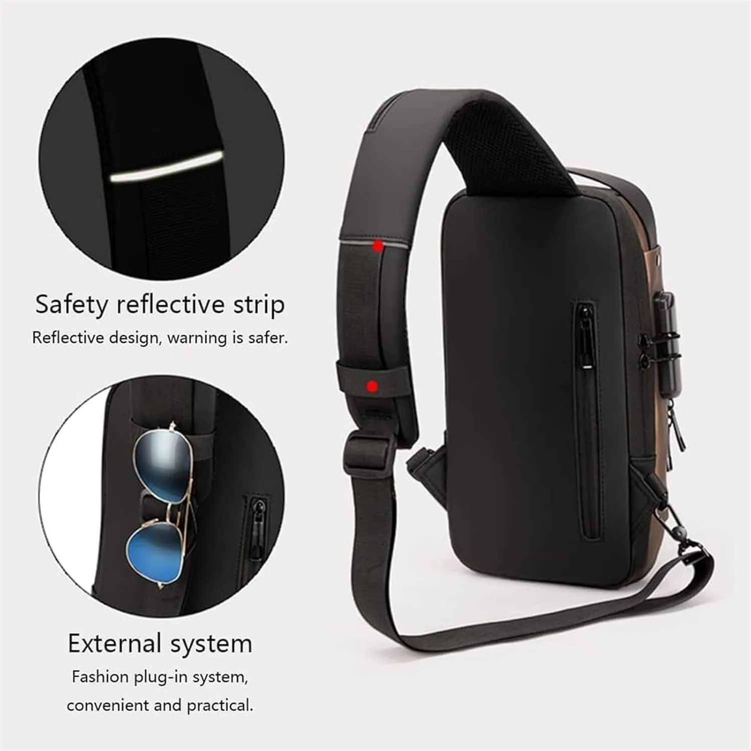 New Carbon Fiber Streamline Anti, 2025 New Anti-Theft Backpack, Usb Waterproof, Crossbody, Sport Waterproof Shoulder Bag (gold)