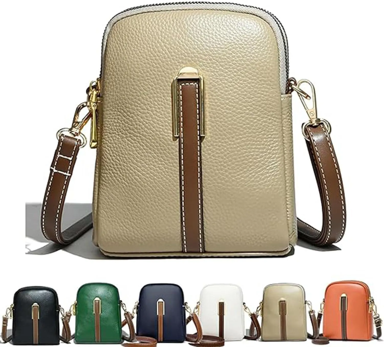 New Lychee Grain Leather Phone Bag,Cell Phone Purse Crossbody, Mini Stylish Lychee Pattern Shoulder Bag