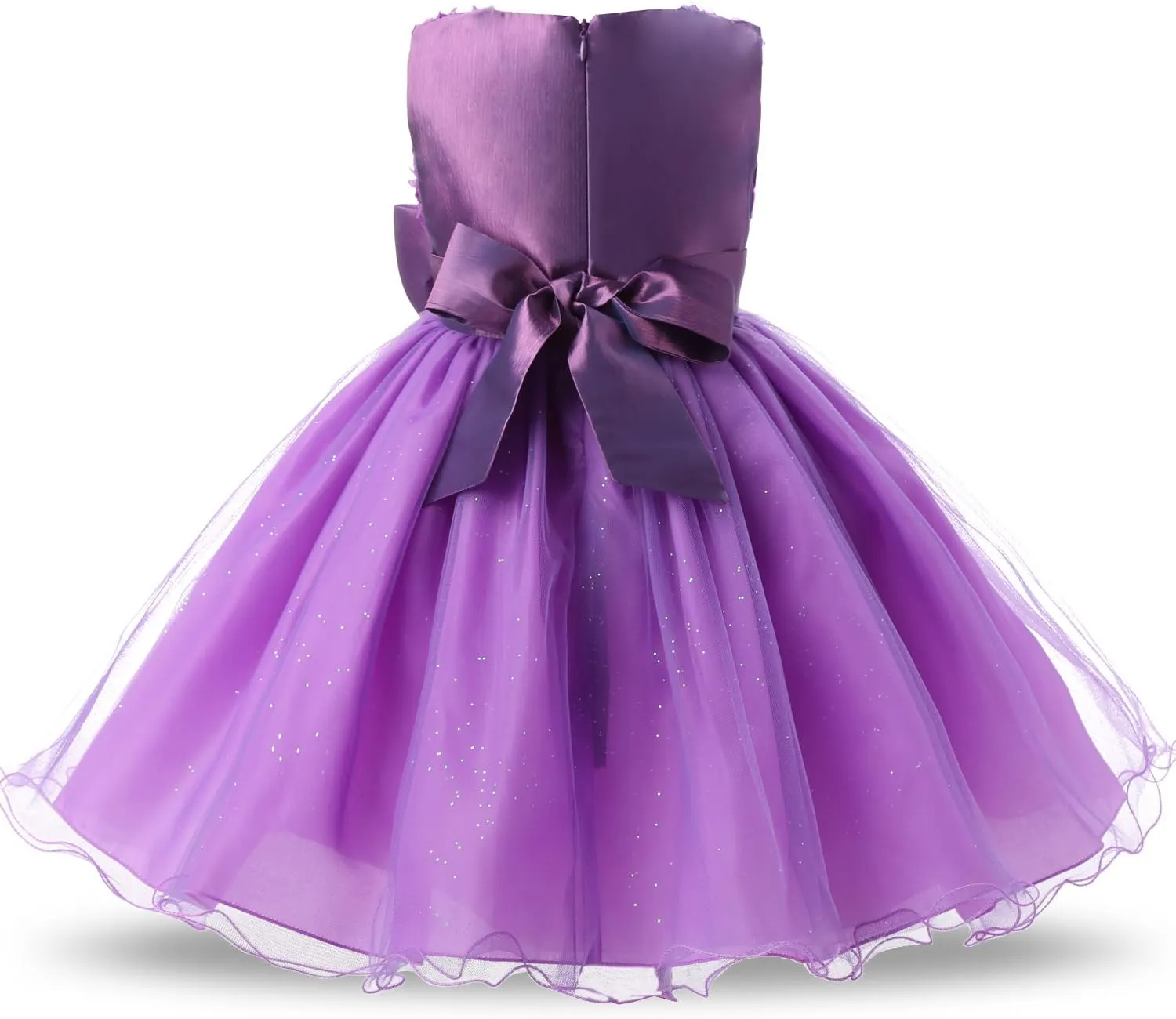 NNJXD Girl Sleeveless Lace 3D Flower Tutu Holiday Princess Dresses