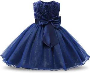 NNJXD Girl Sleeveless Lace 3D Flower Tutu Holiday Princess Dresses