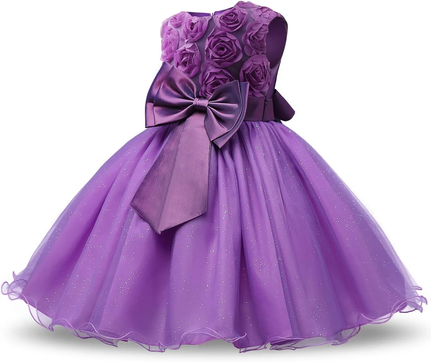 NNJXD Girl Sleeveless Lace 3D Flower Tutu Holiday Princess Dresses