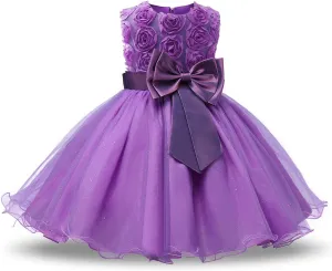NNJXD Girl Sleeveless Lace 3D Flower Tutu Holiday Princess Dresses