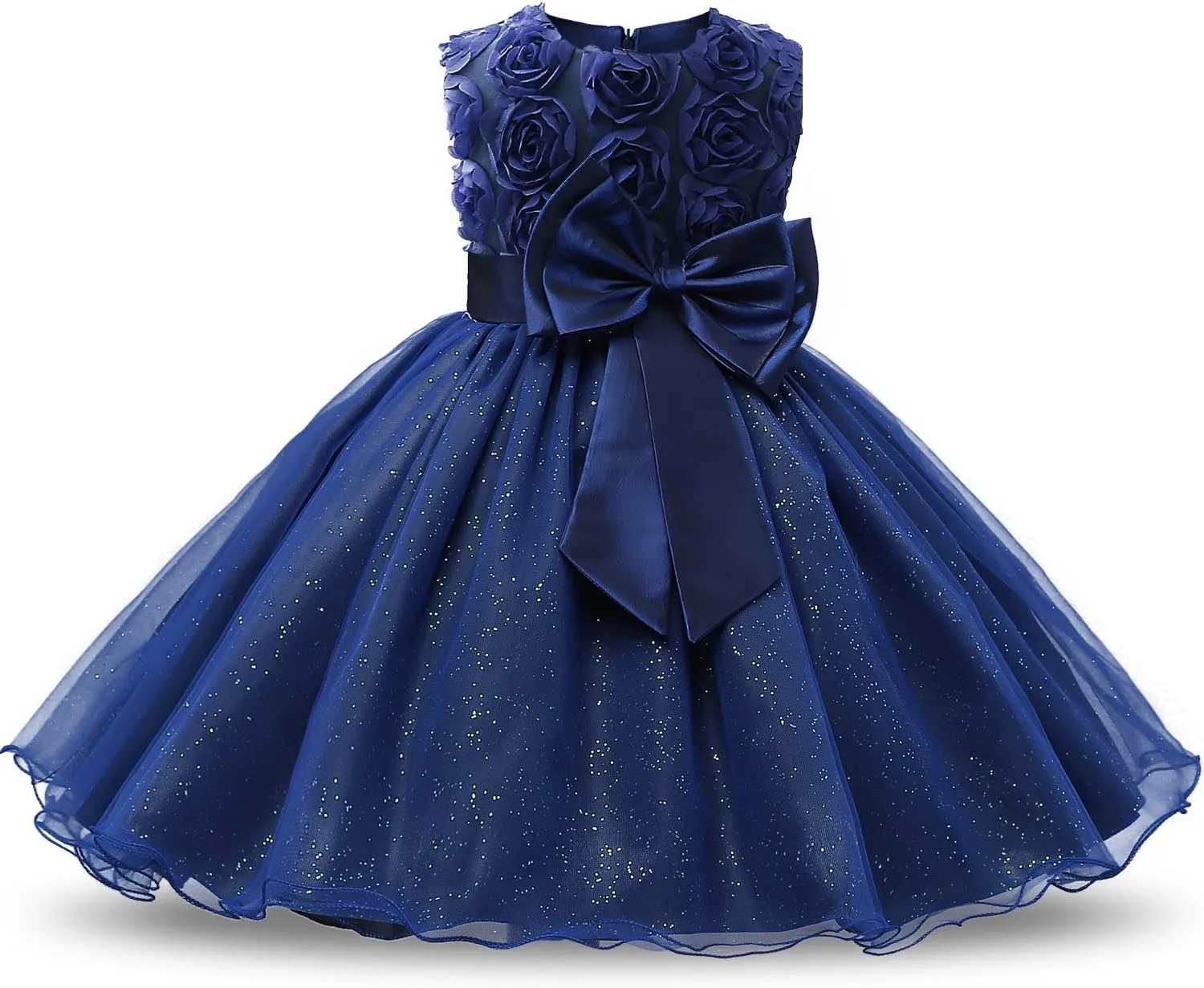NNJXD Girl Sleeveless Lace 3D Flower Tutu Holiday Princess Dresses