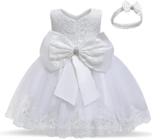 NNJXD Girls' Tulle Flower Princess Wedding Dress for Toddler and Baby Girl