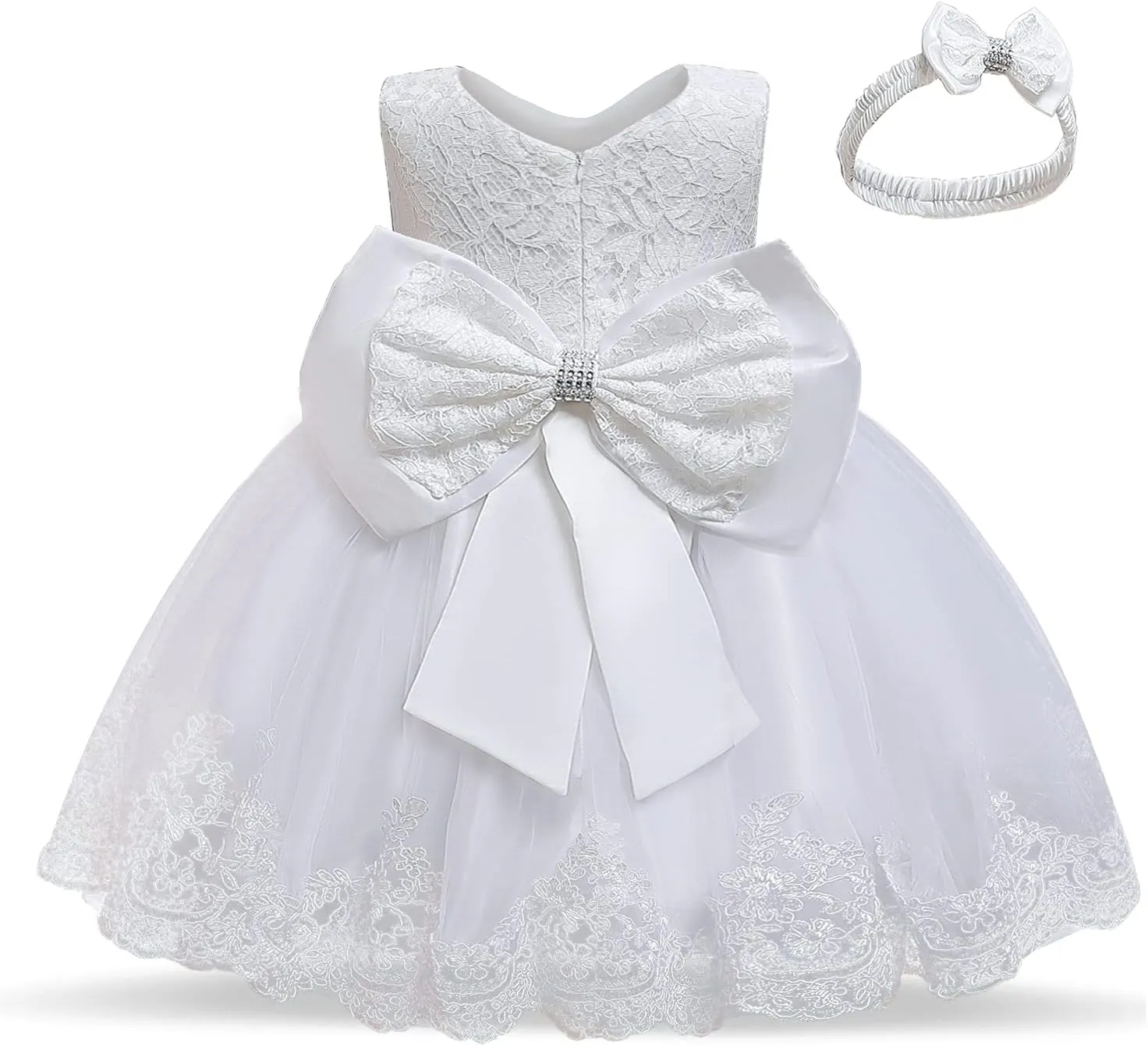 NNJXD Girls' Tulle Flower Princess Wedding Dress for Toddler and Baby Girl
