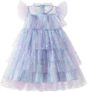 NNJXD Little Girl Tutu Dress Tulle Ruffles Flower Girls Wedding Party Dresses