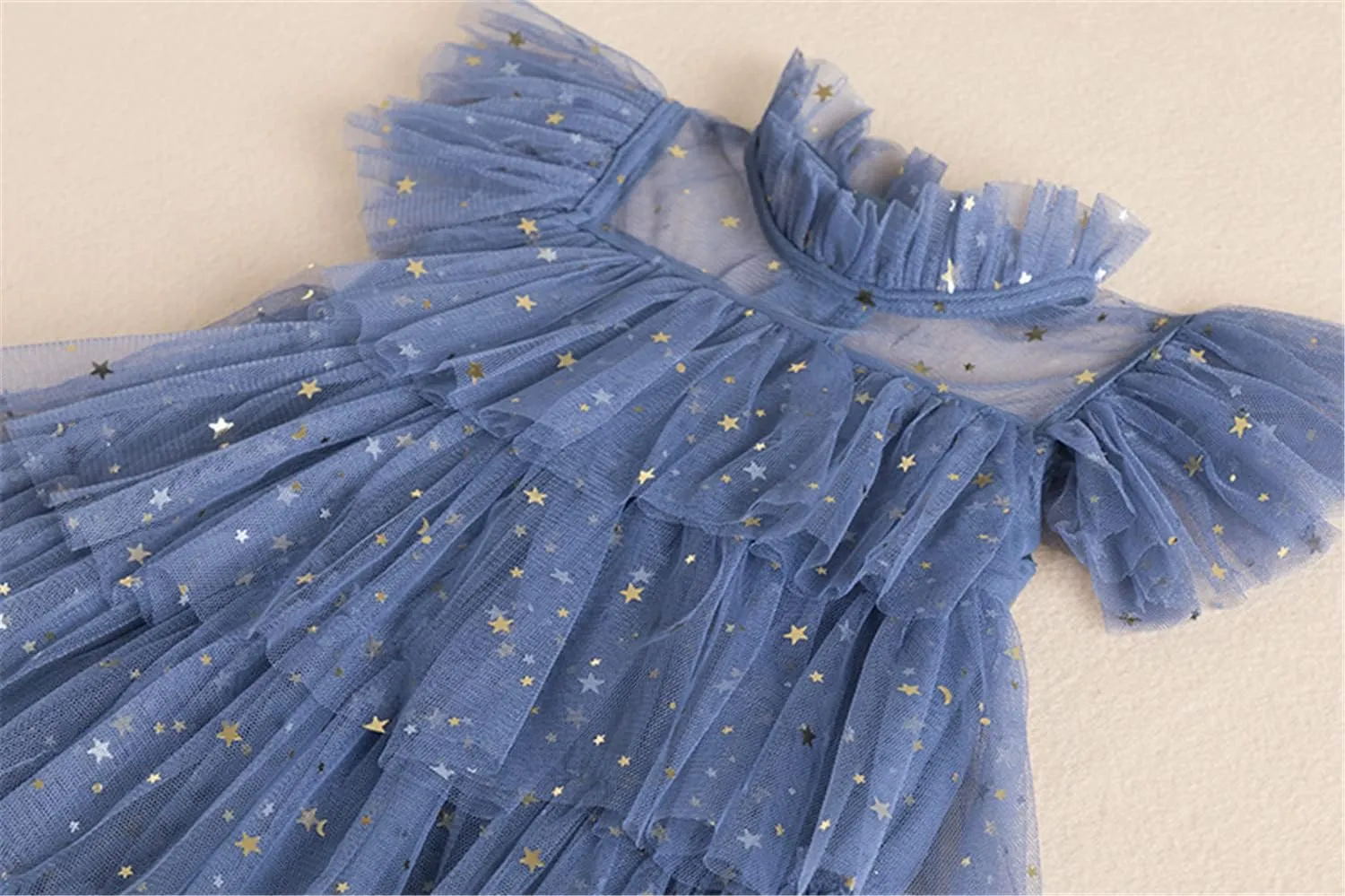 NNJXD Little Girl Tutu Dress Tulle Ruffles Flower Girls Wedding Party Dresses