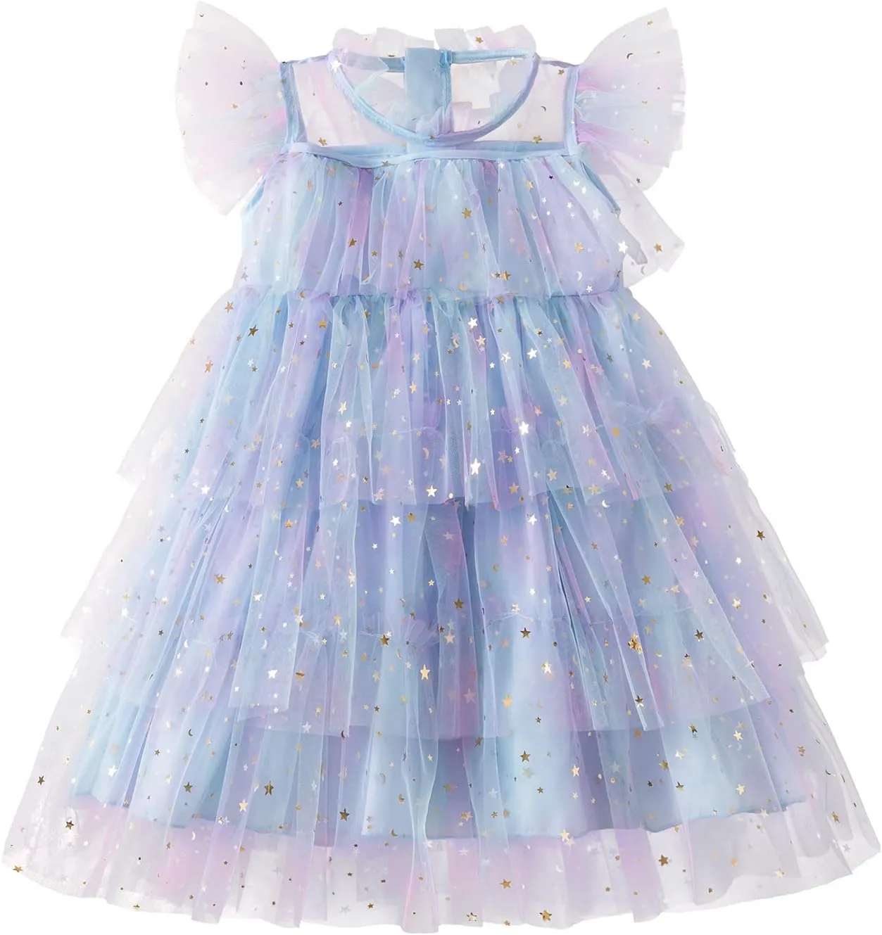 NNJXD Little Girl Tutu Dress Tulle Ruffles Flower Girls Wedding Party Dresses