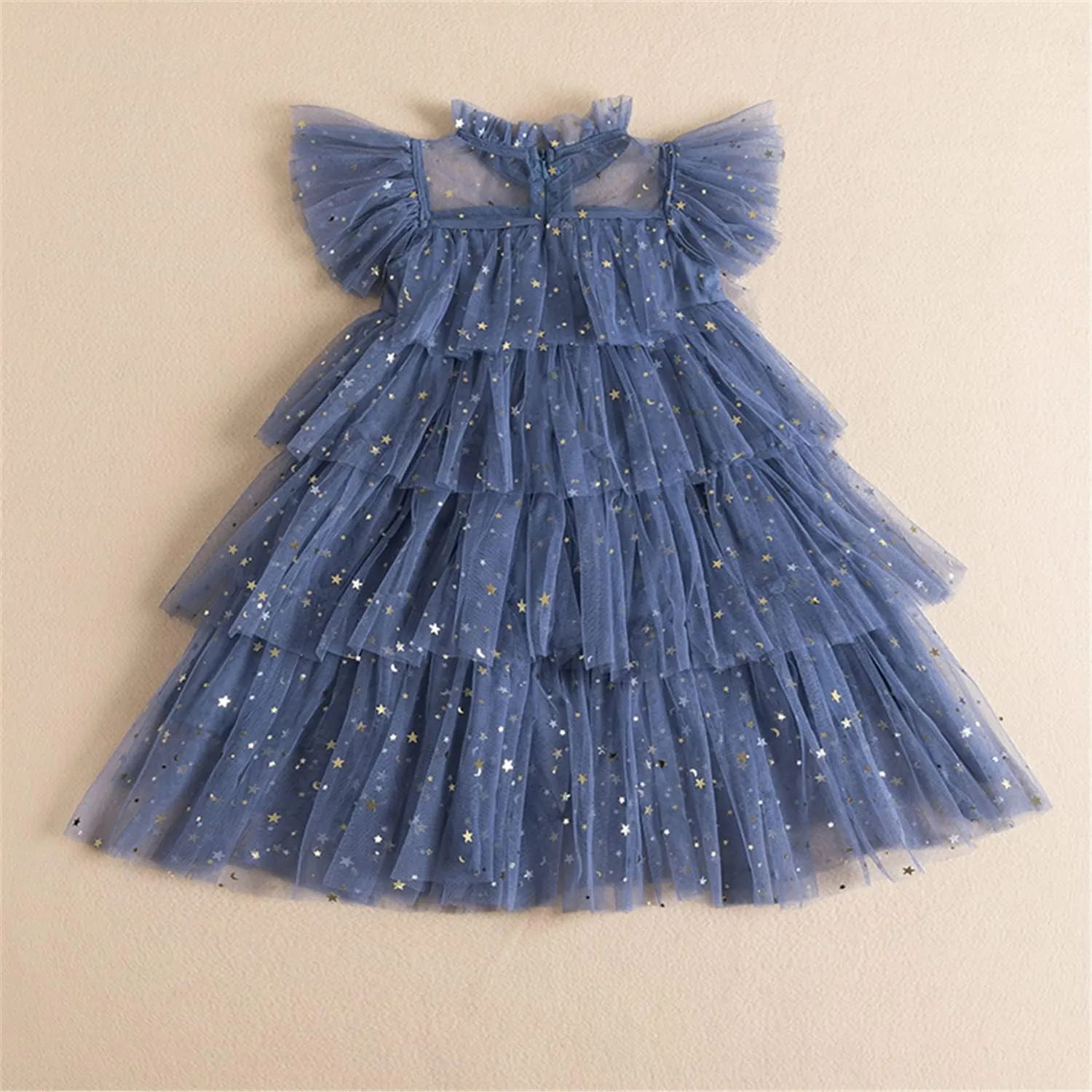NNJXD Little Girl Tutu Dress Tulle Ruffles Flower Girls Wedding Party Dresses