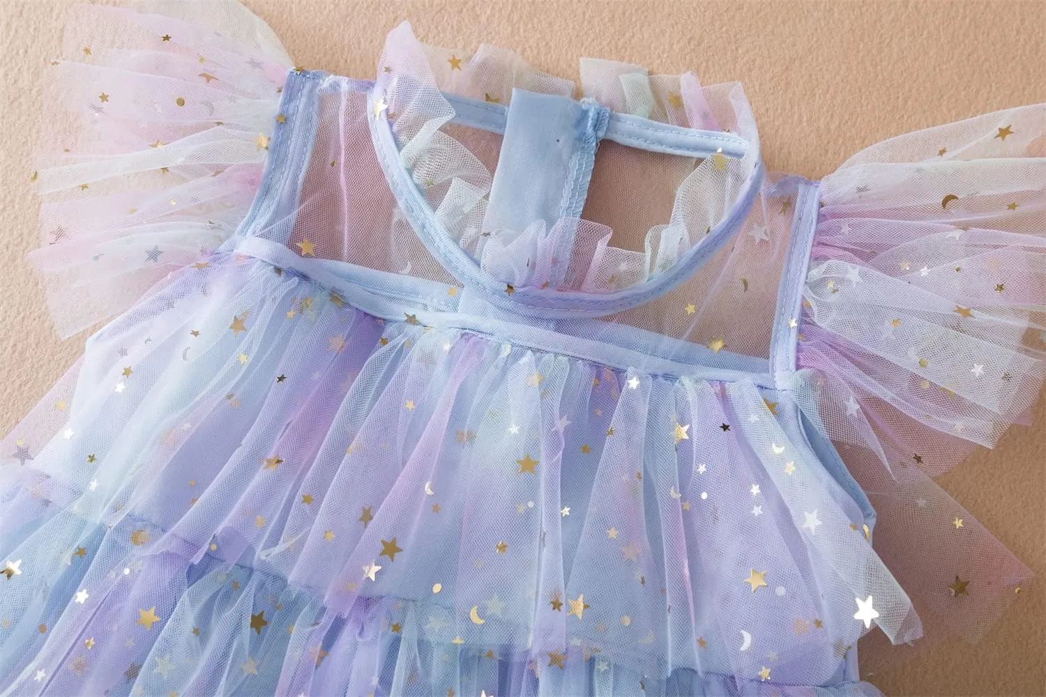 NNJXD Little Girl Tutu Dress Tulle Ruffles Flower Girls Wedding Party Dresses