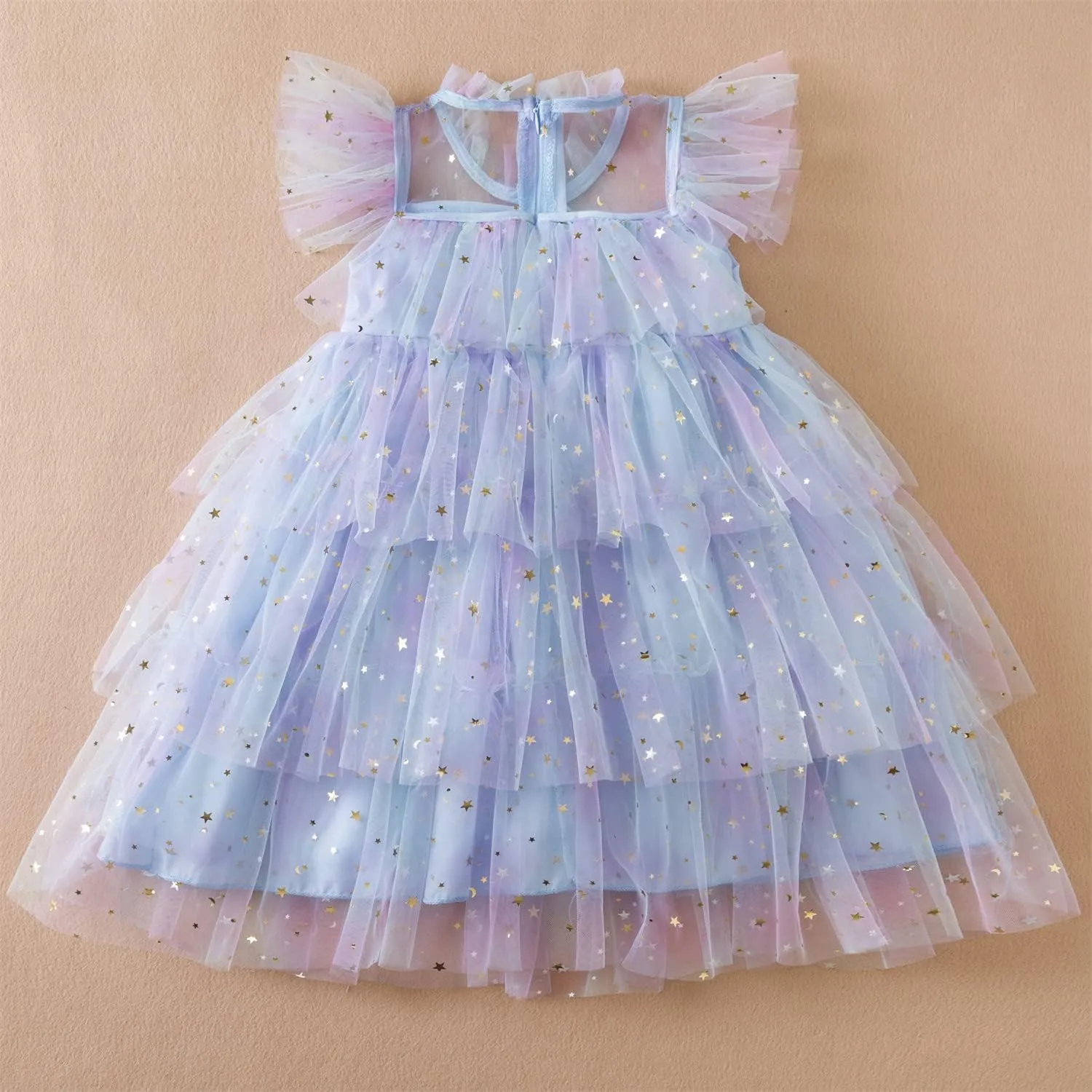 NNJXD Little Girl Tutu Dress Tulle Ruffles Flower Girls Wedding Party Dresses