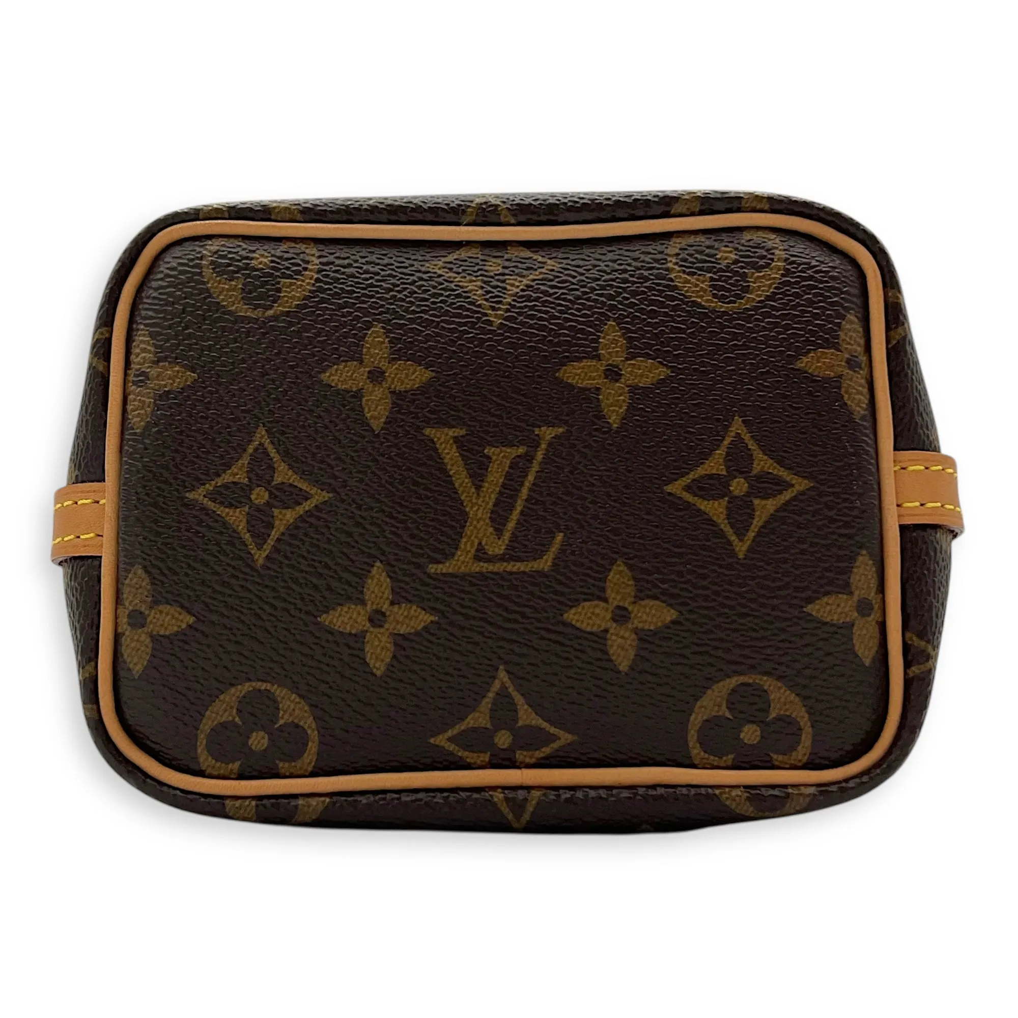 Noe Crossbody Bag Nano Brown in Monogram Coated Canvas, Gold hardware
