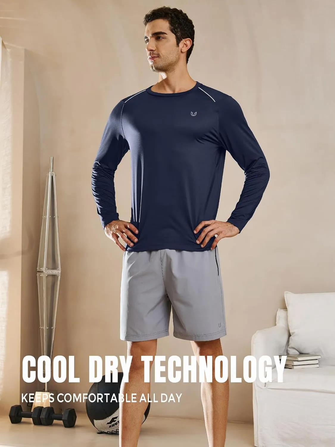 NORTHYARD Men's Long Sleeve Running Shirts Quick Dry Athletic Workout Gym Sun Protection UPF 50  Shirt Hiking Swim Rash Guard