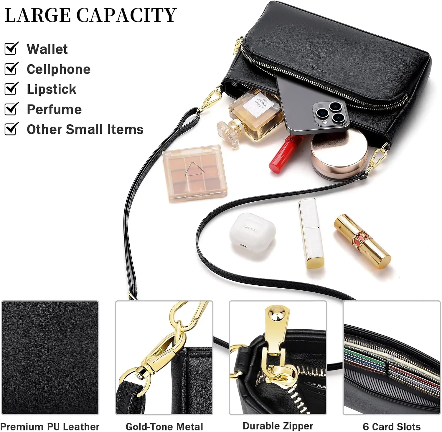nuoku Small Cell Phone Purse Wallet Crossbody with Phone Pocket, Crossbody Bags for Women Cellphone Purse with Card Slots
