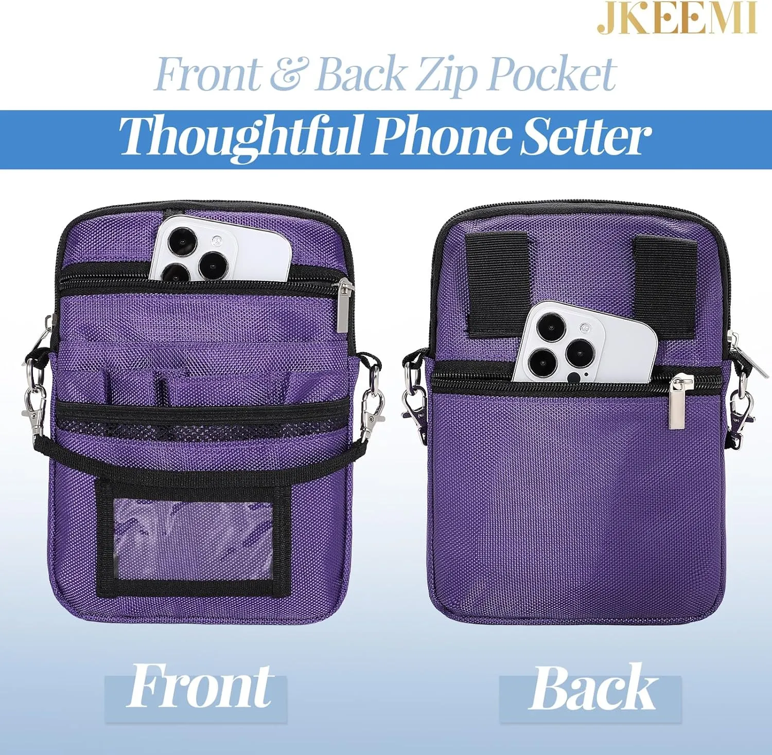 Nurse Fanny Pack with Medical Gear Pockets, Utility Medical Nurse Pouch for Women, Nurse Bags for Work with 2 Adjustable Straps, Student and Nurse Use,Purple
