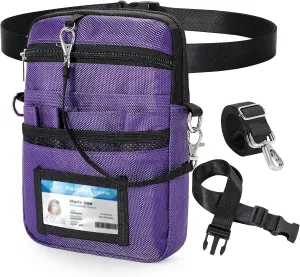 Nurse Fanny Pack with Medical Gear Pockets, Utility Medical Nurse Pouch for Women, Nurse Bags for Work with 2 Adjustable Straps, Student and Nurse Use,Purple