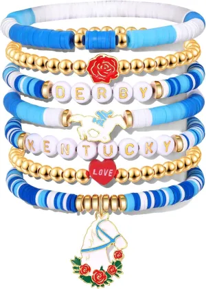NVENF Rainbow Heishi Bracelets for Women Stackable African Vinyl Disc Bead Stretch Bracelets Bohemia Layered Surfer Bracelets Summer Beach Accessory