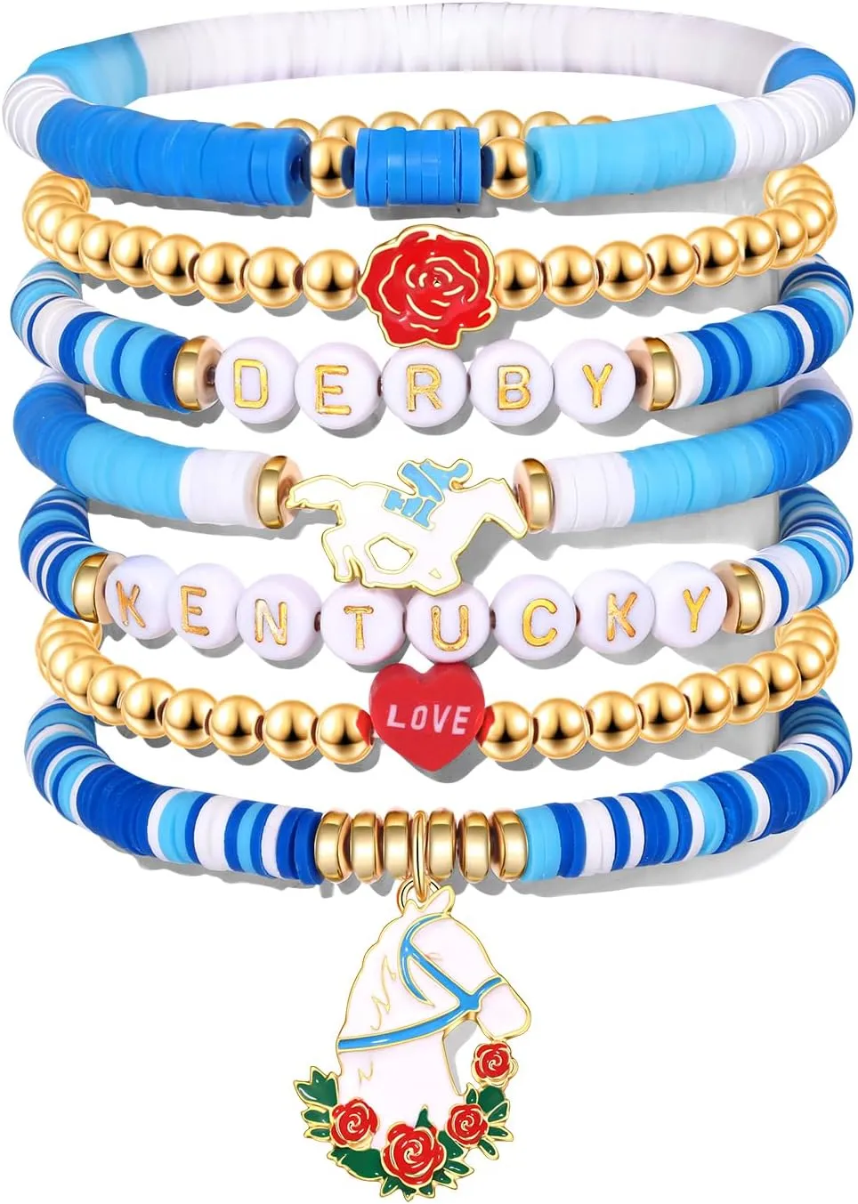 NVENF Rainbow Heishi Bracelets for Women Stackable African Vinyl Disc Bead Stretch Bracelets Bohemia Layered Surfer Bracelets Summer Beach Accessory