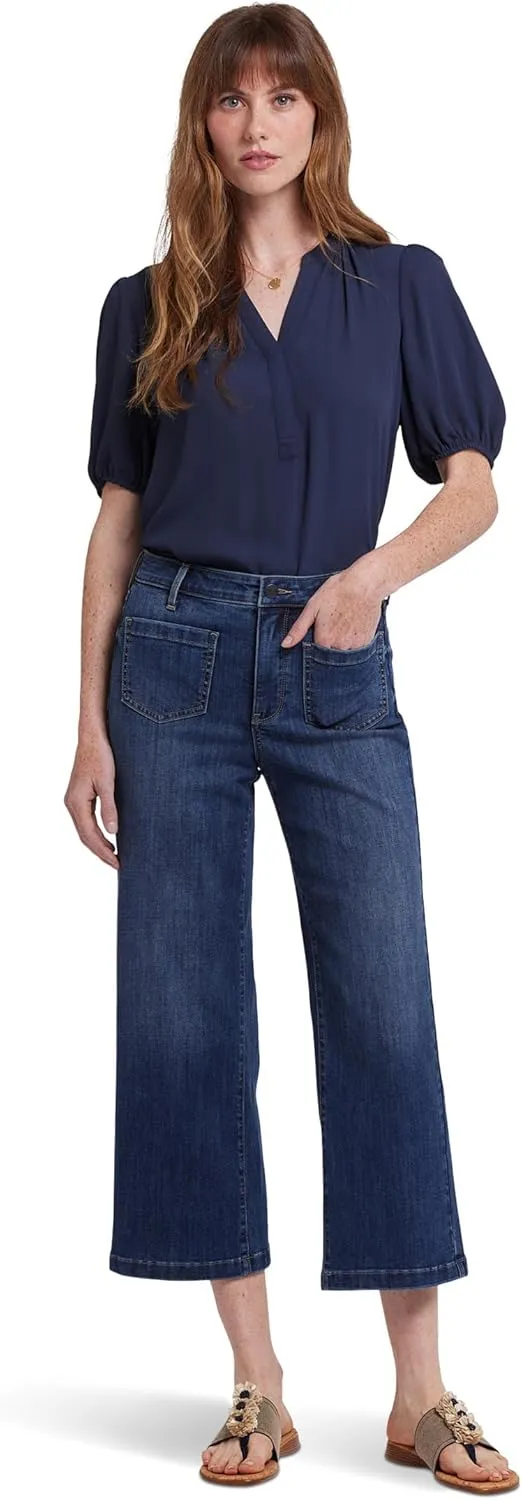 NYDJ Women's Coco Relaxed Wide Leg Crop Jeans in Rio Rapids