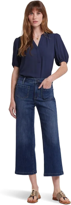 NYDJ Women's Coco Relaxed Wide Leg Crop Jeans in Rio Rapids