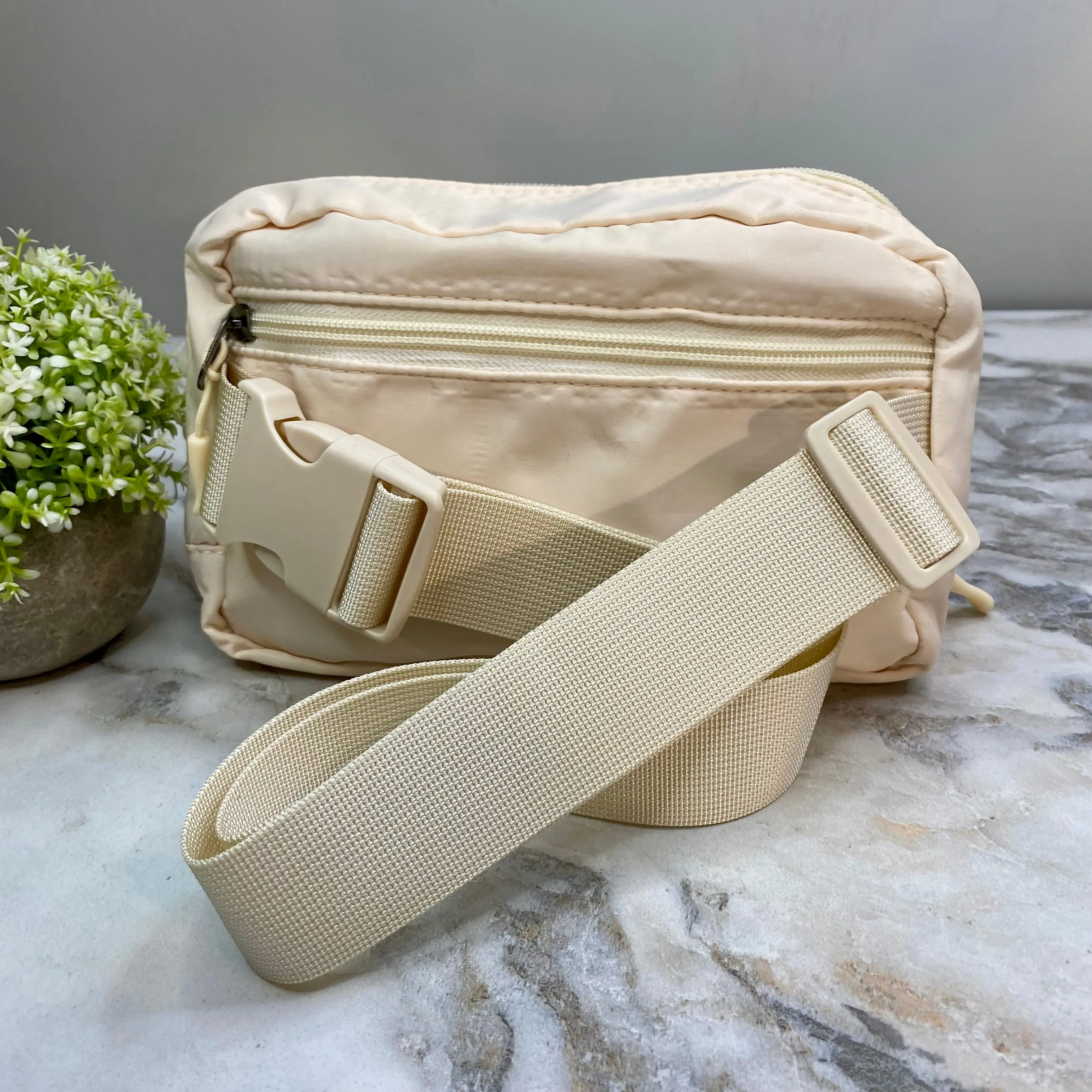 Nylon Belt Bag - Crossbody   Fanny - Cream