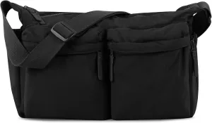 Nylon Crossbody Messenger Bag for School, Women Large Shoulder Bag Hobo Tote Bag Lightweight Computer Crossbody Bag